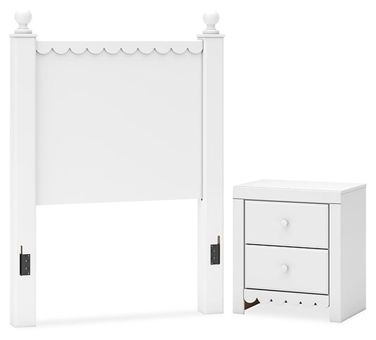 Mollviney Twin Panel Headboard with Nightstand