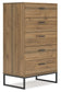 Deanlow Twin Panel Headboard with Dresser, Chest and 2 Nightstands