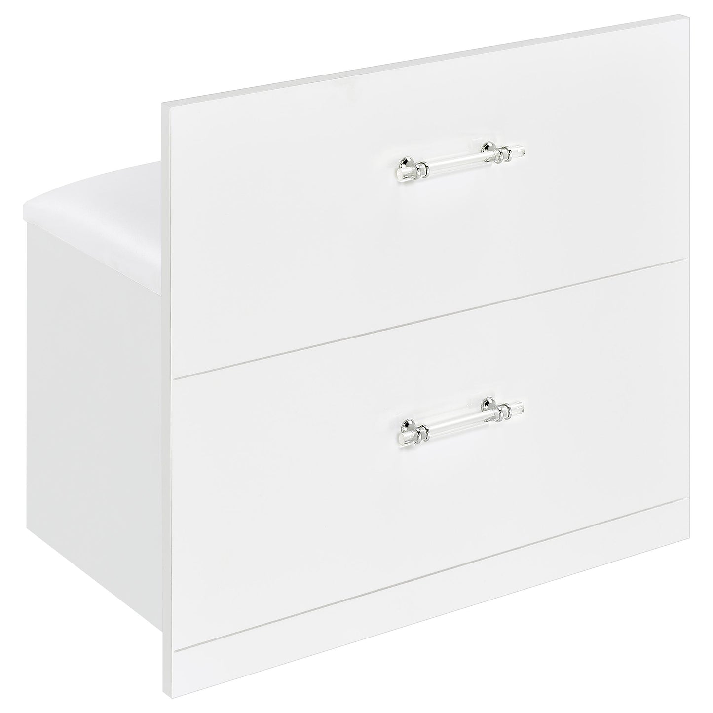 Flora 2-drawer Vanity Set with LED Mirror White High Gloss