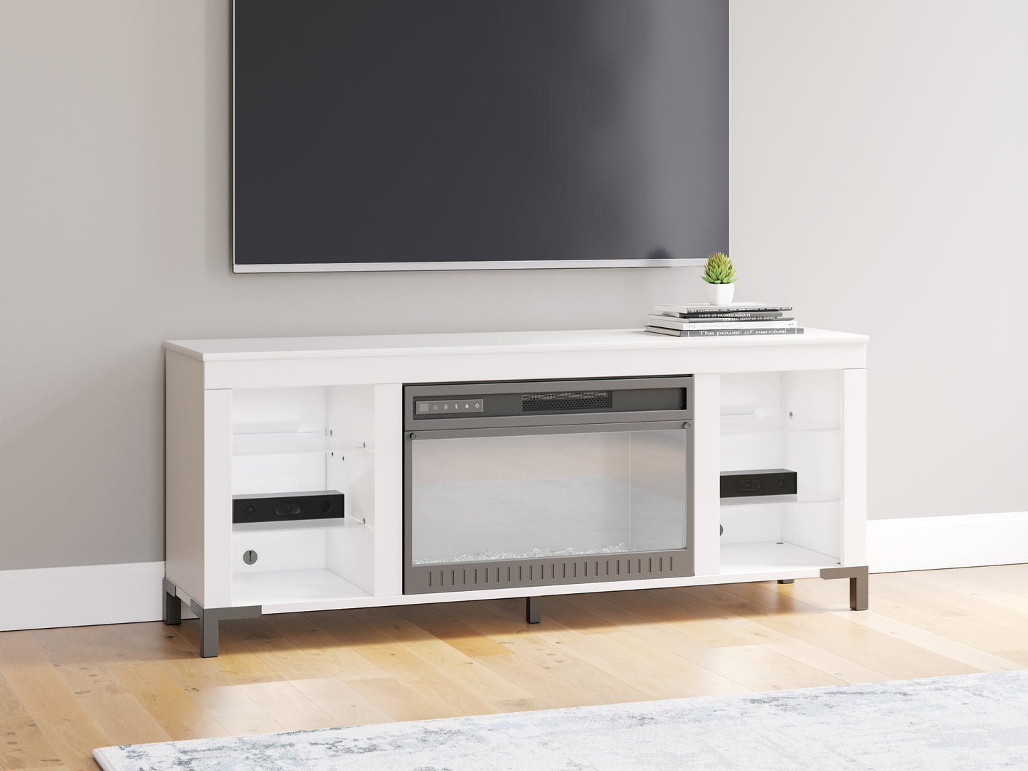 Brollevi TV Stand with Fireplace