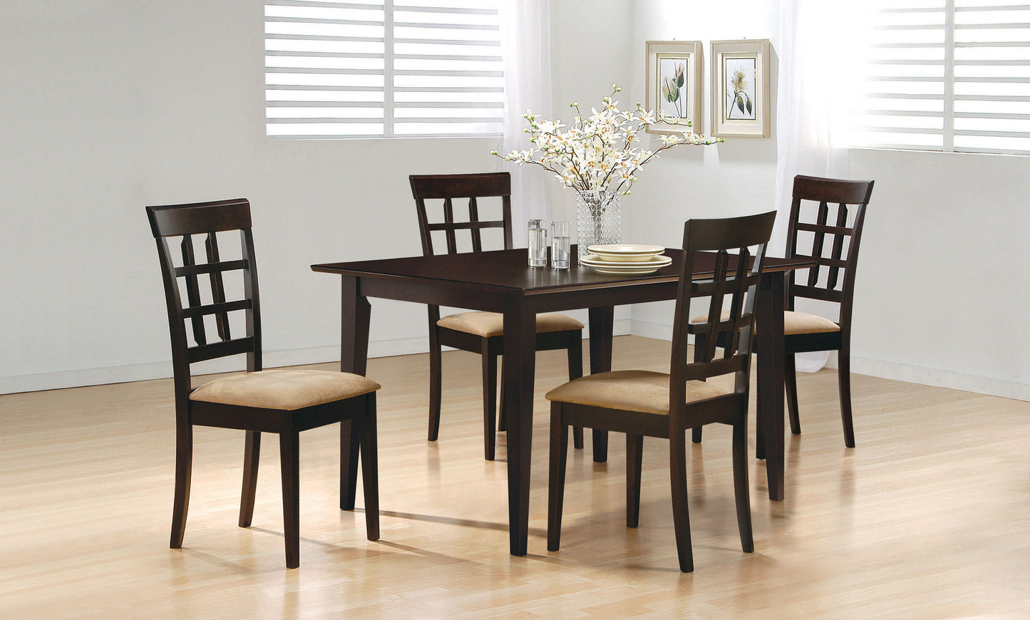 Gabriel 5-piece Rectangular 59-inch Dining Set Cappuccino