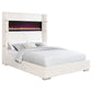 Tisdall Upholstered Eastern King Flame Visualizer Bed Cream