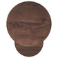 Yency 2-piece Round Mango Wood Nesting Table Set Dark Brown