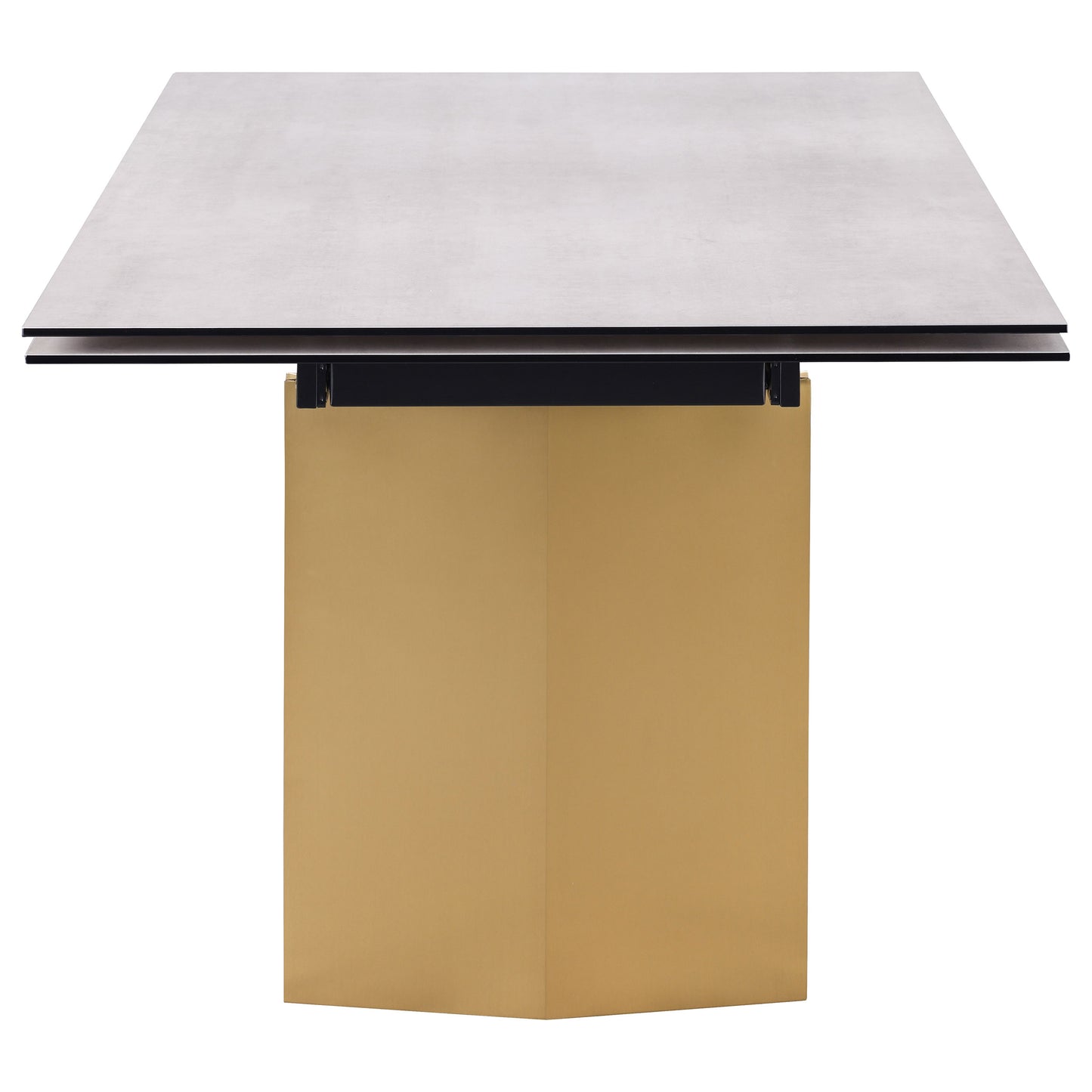 Vesa 97-inch Glass Top Extension Dining Table Beige