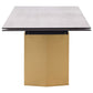 Vesa 97-inch Glass Top Extension Dining Table Beige