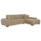 Octavia Upholstered Sectional Chaise Sofa Camel