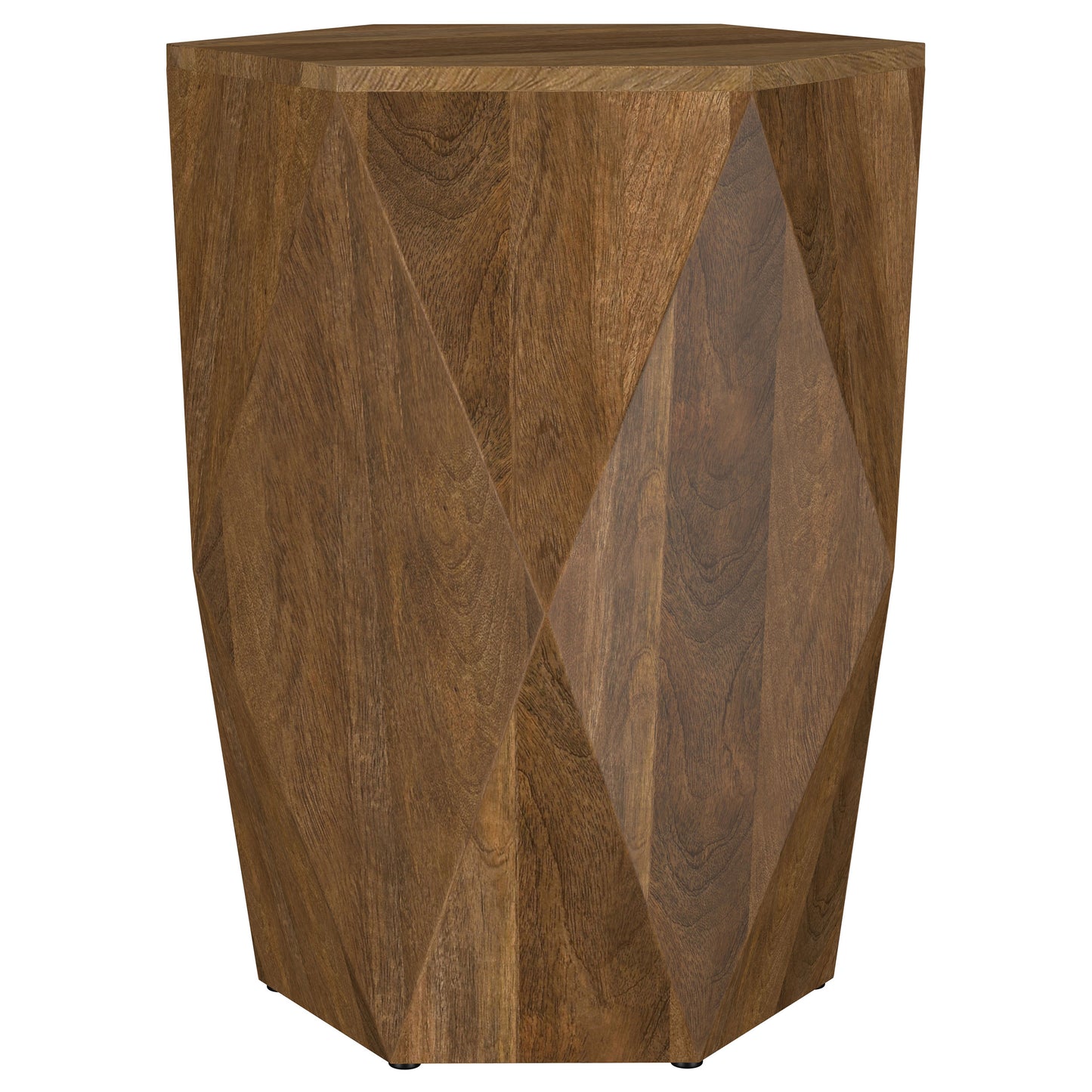 Zalika Hexagonal Solid Mango Wood End Table Natural