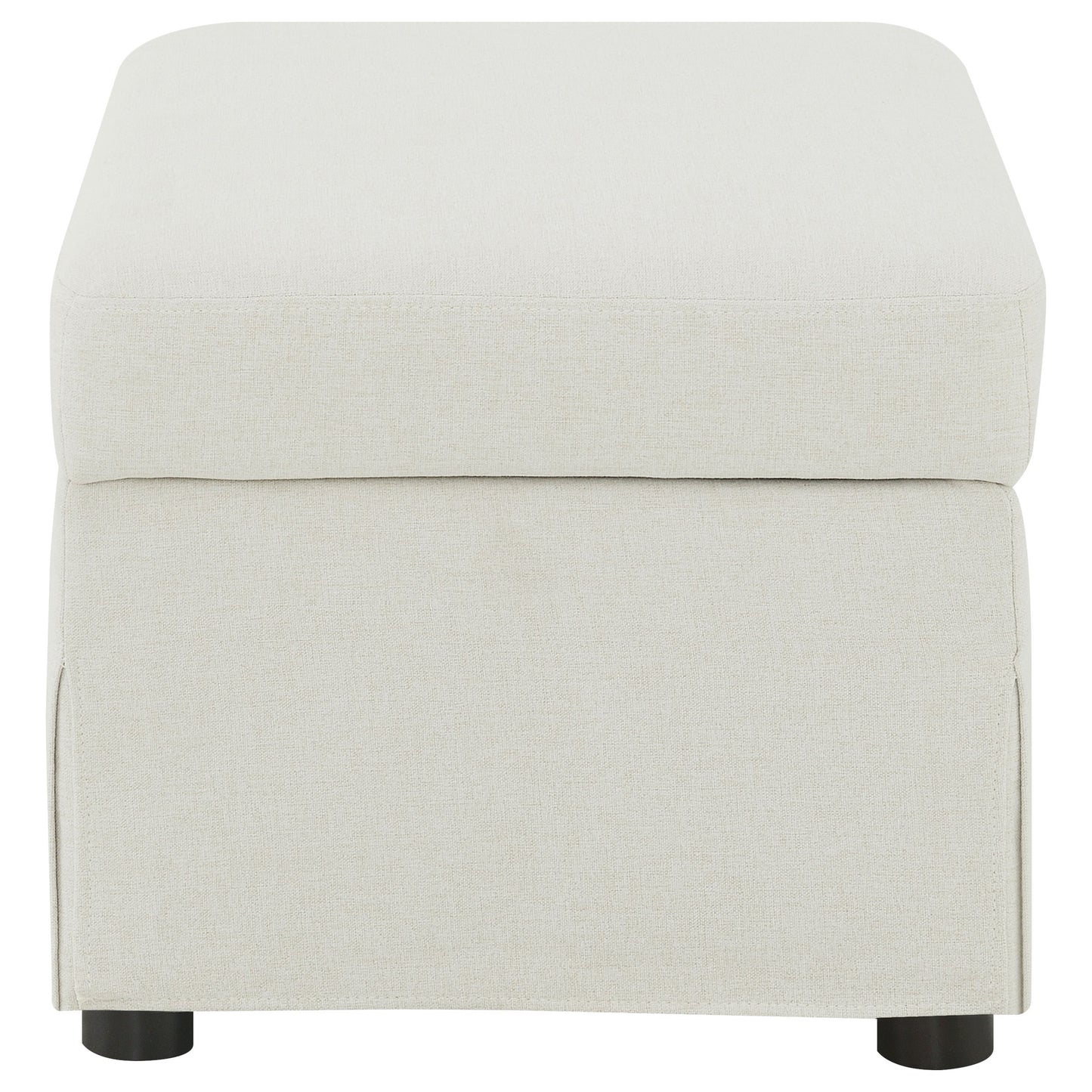 Winter Upholstered Hydraulic Lift Top Storage Ottoman Beige