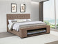 Senna Upholstered Eastern King Audio Flame Visualizer Bed Brown