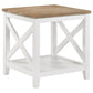 Hollis 2-piece Square Coffee and End Table Set White