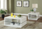 Elana 2-piece Coffee and End Table Set White High Gloss