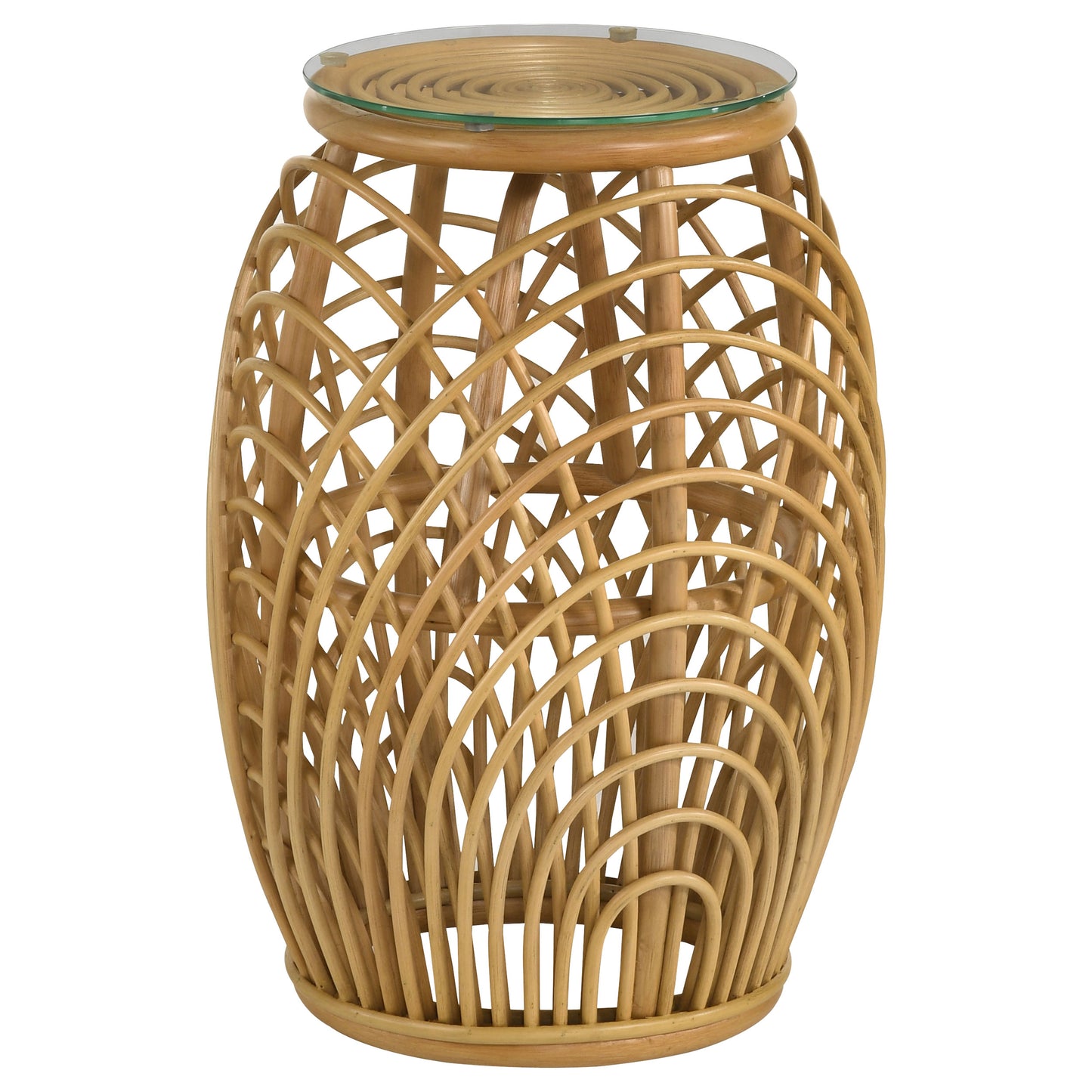 Dahlia 3-piece Round Rattan Coffee and End Table Set Natural