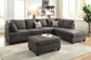 Pat Dark Grey Sectional Sofa with Reversible Chaise