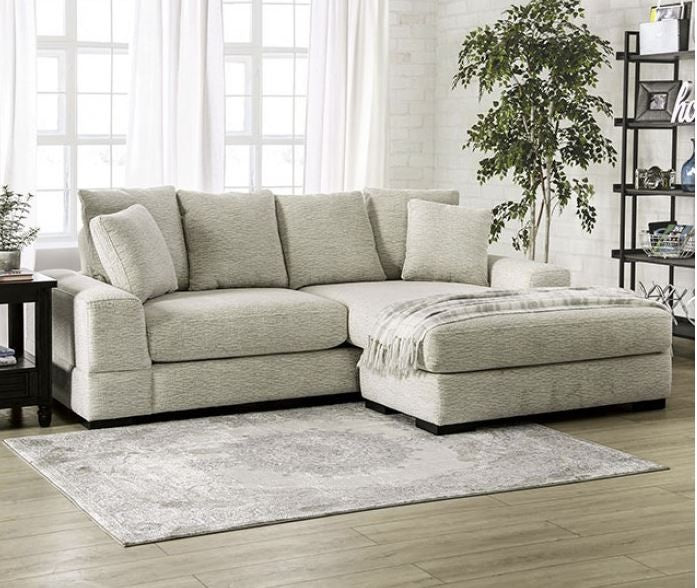 Byron Plush Deep Seated Sectional Sofa w/ Wide Chaise