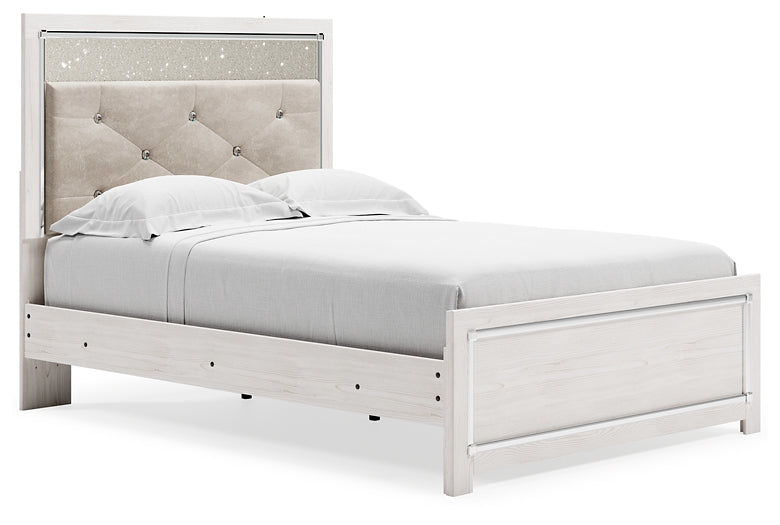 Altyra Full Panel Bed with Mirrored Dresser and Chest