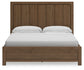 Cabalynn California King Panel Bed with Storage with Mirrored Dresser and Nightstand