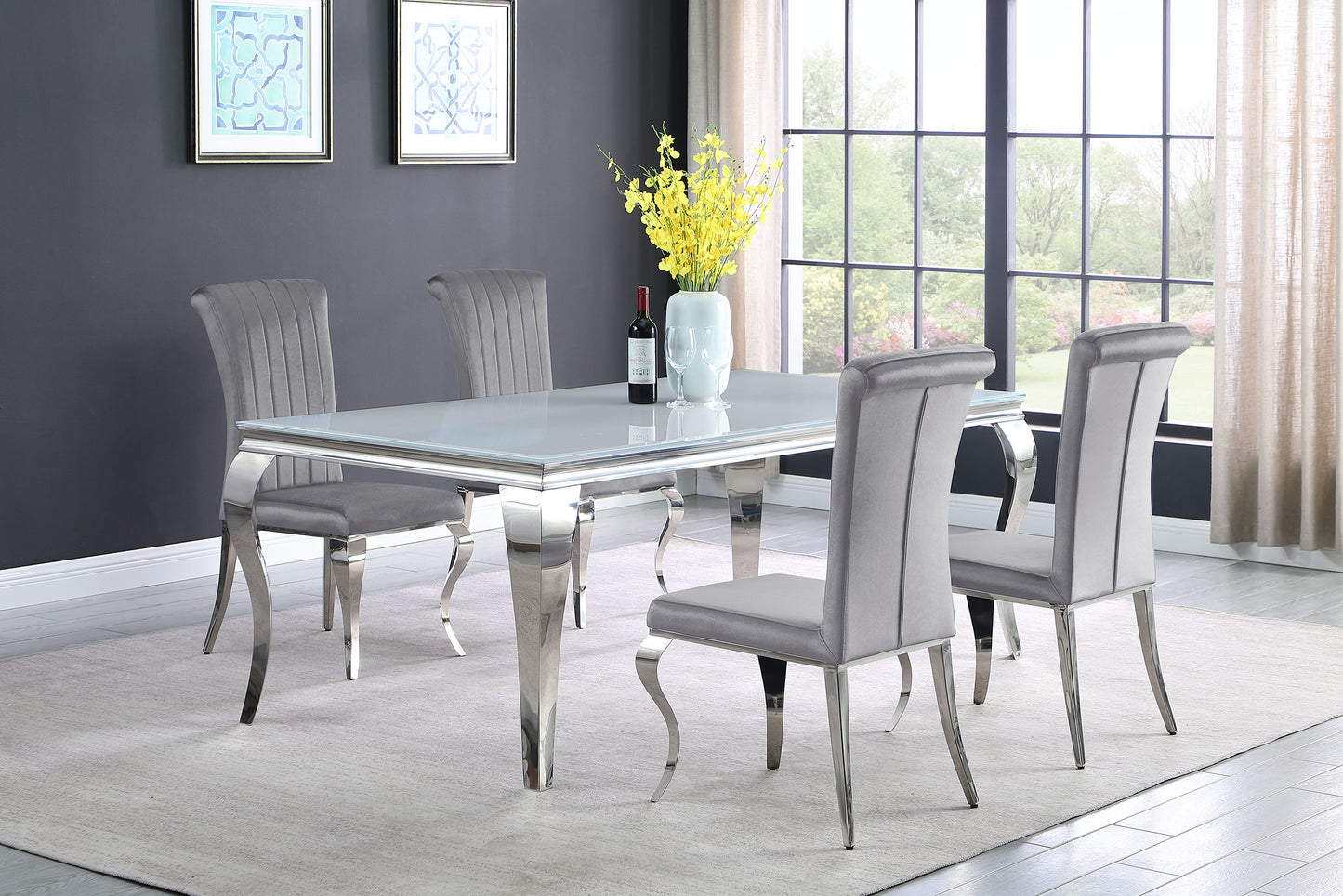 Betty Velvet Upholstered Dining Side Chair Grey (Set of 4)