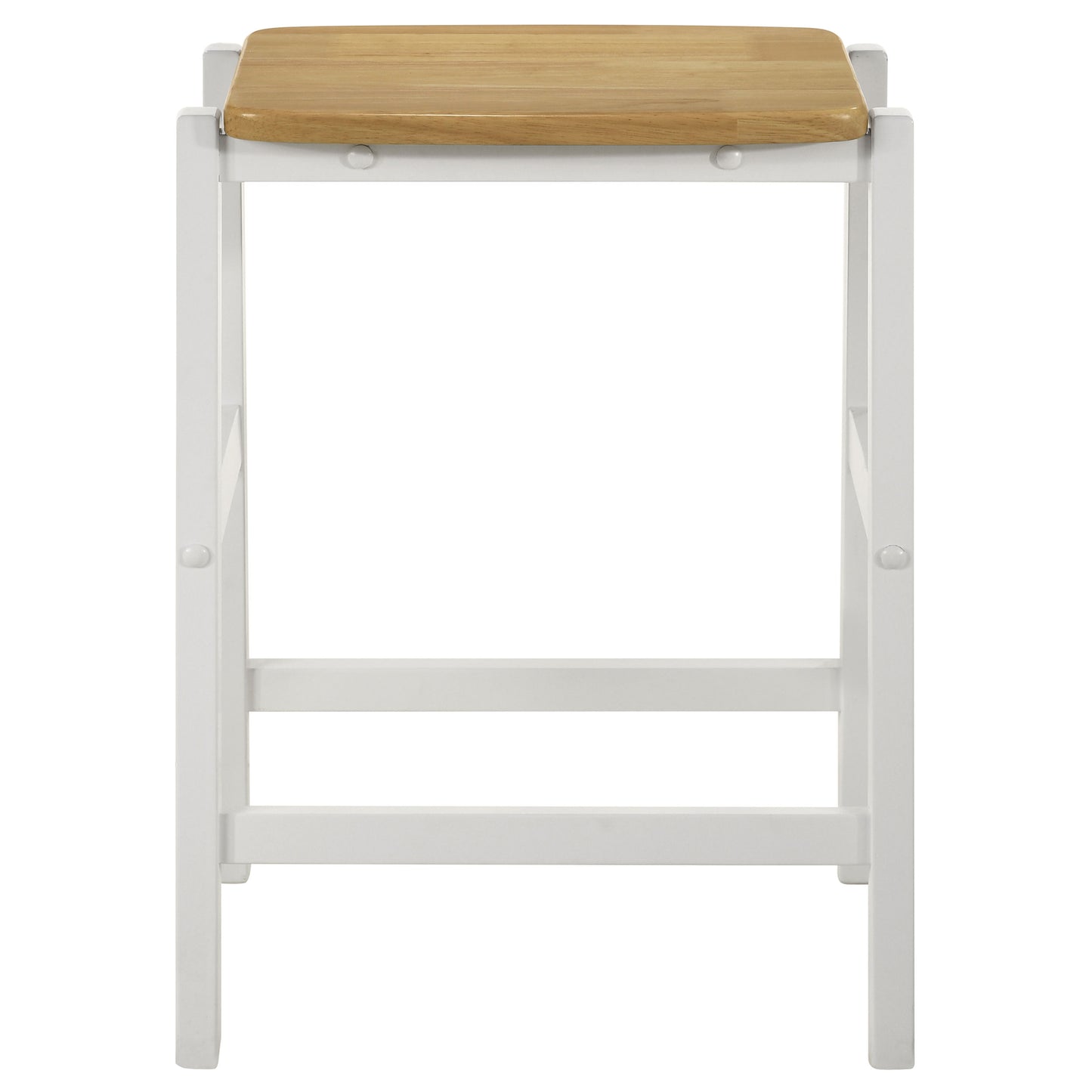 Edgeworth Wood Backless Counter Stool White (Set of 2)