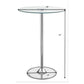 Thea Round 28-inch Glass Top LED Bistro Bar Table Chrome