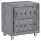 Deanna Upholstered 2-drawer Nightstand Grey