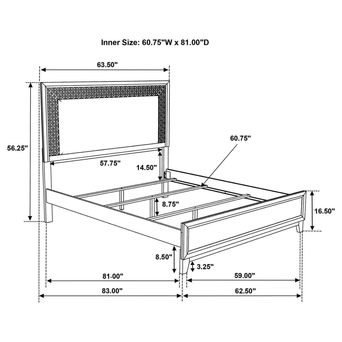 Valencia Wood Queen Panel Bed Black