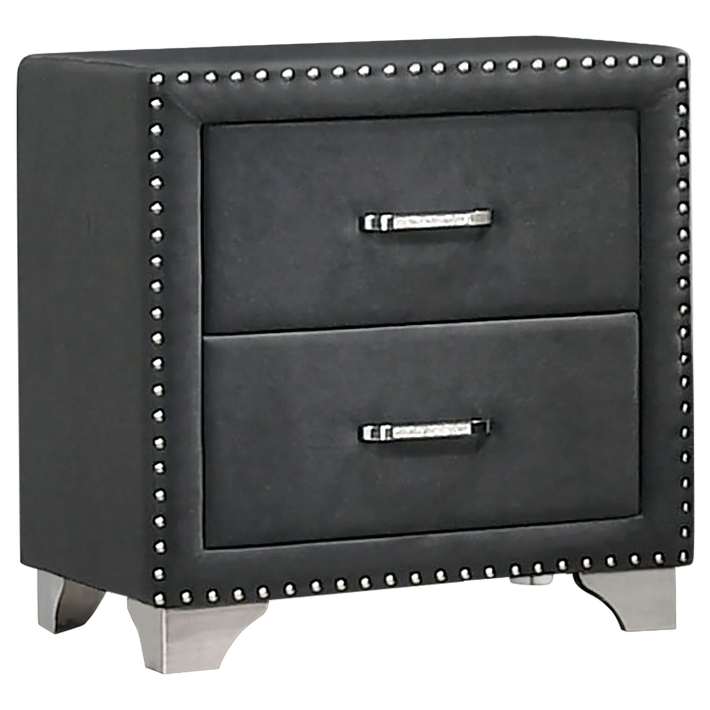 Melody Upholstered 2-drawer Nightstand Grey