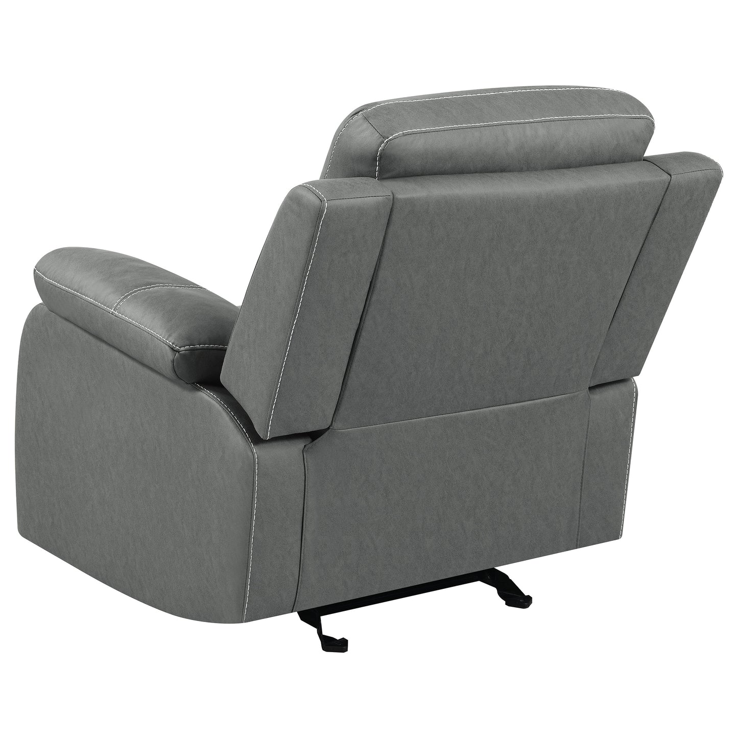 Nova Upholstered Padded Arm Glider Recliner Dark Grey