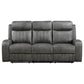 Raelynn 2-piece Upholstered Reclining Sofa Set Grey