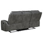 Raelynn 3-piece Upholstered Reclining Sofa Set Grey