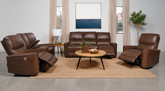 Ottenhearse 3-piece Power Reclining Sofa Set Saddle Brown