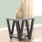 Stevens Engineered Wood End Table Antique Grey and Black