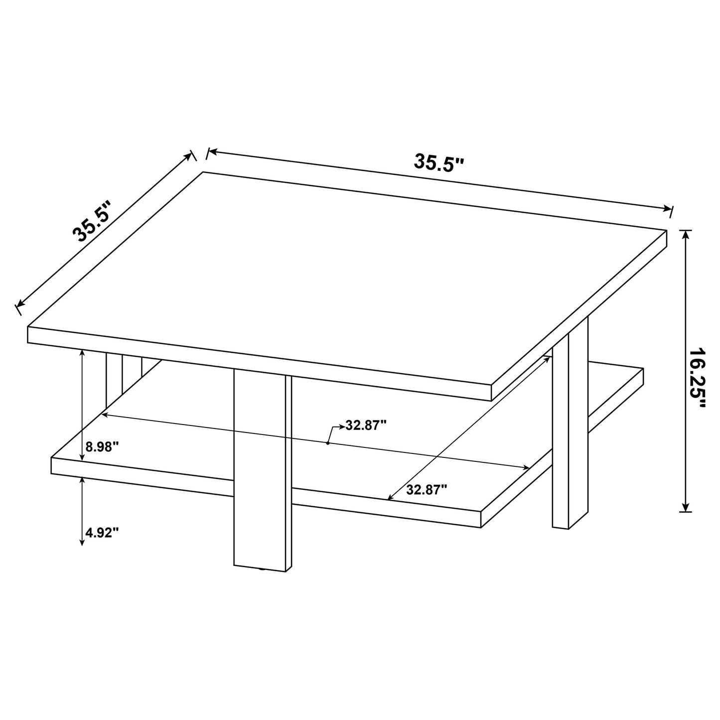 Dawn Square Engineered Wood Coffee Table Mango Brown