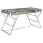 Emelle 56-inch Glass Top Writing Desk Grey Driftwood