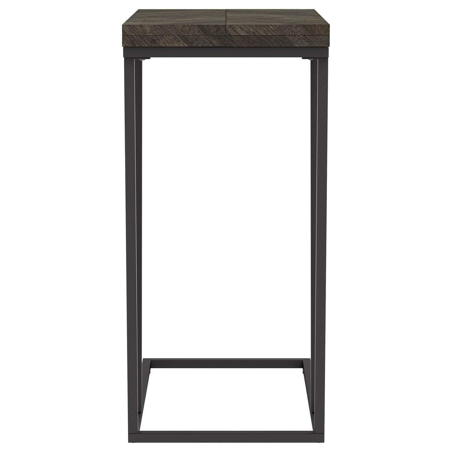 Carly Expandable Engineered Wood C-Shaped Side Table Grey