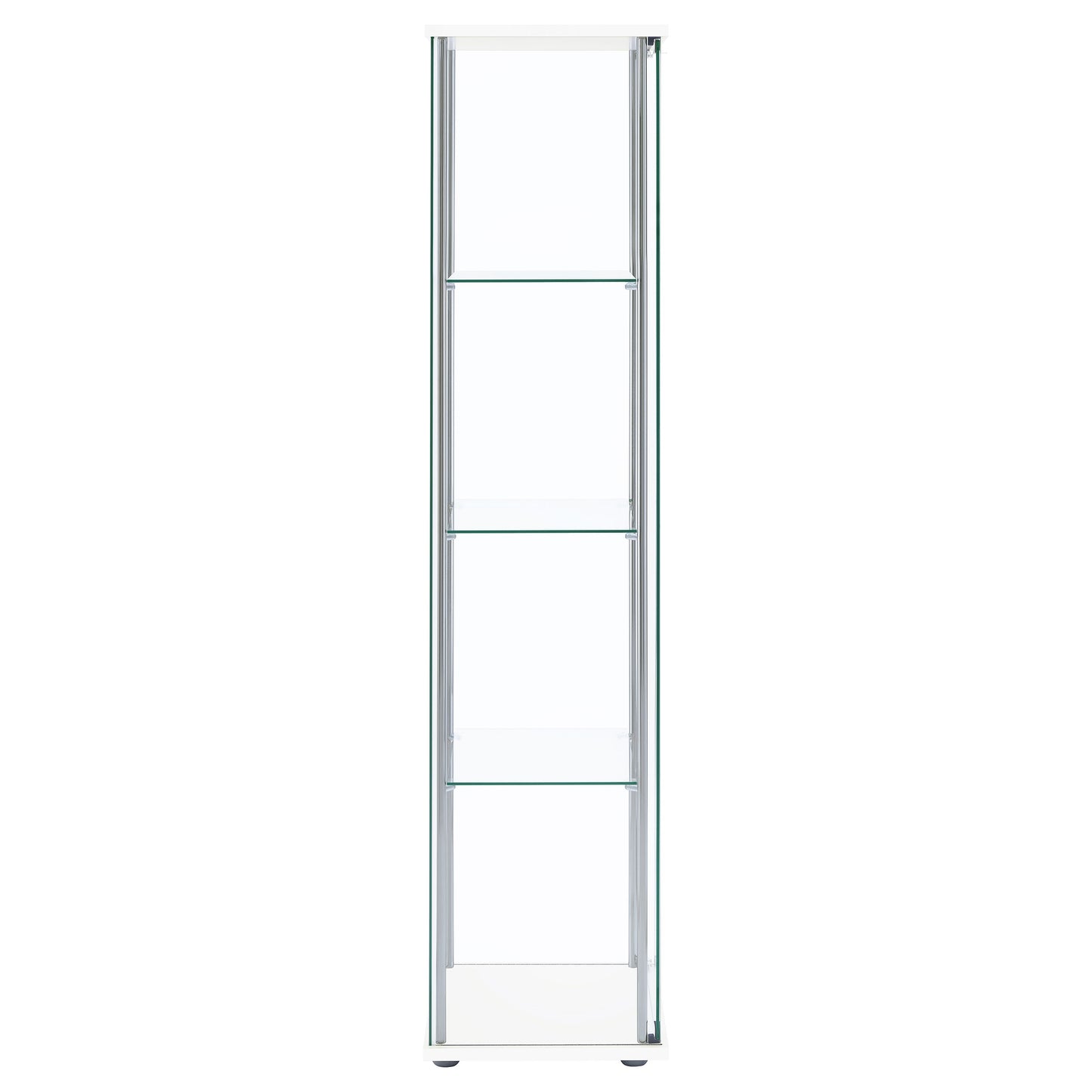Bellatrix 4-shelf Clear Glass Curio Cabinet White